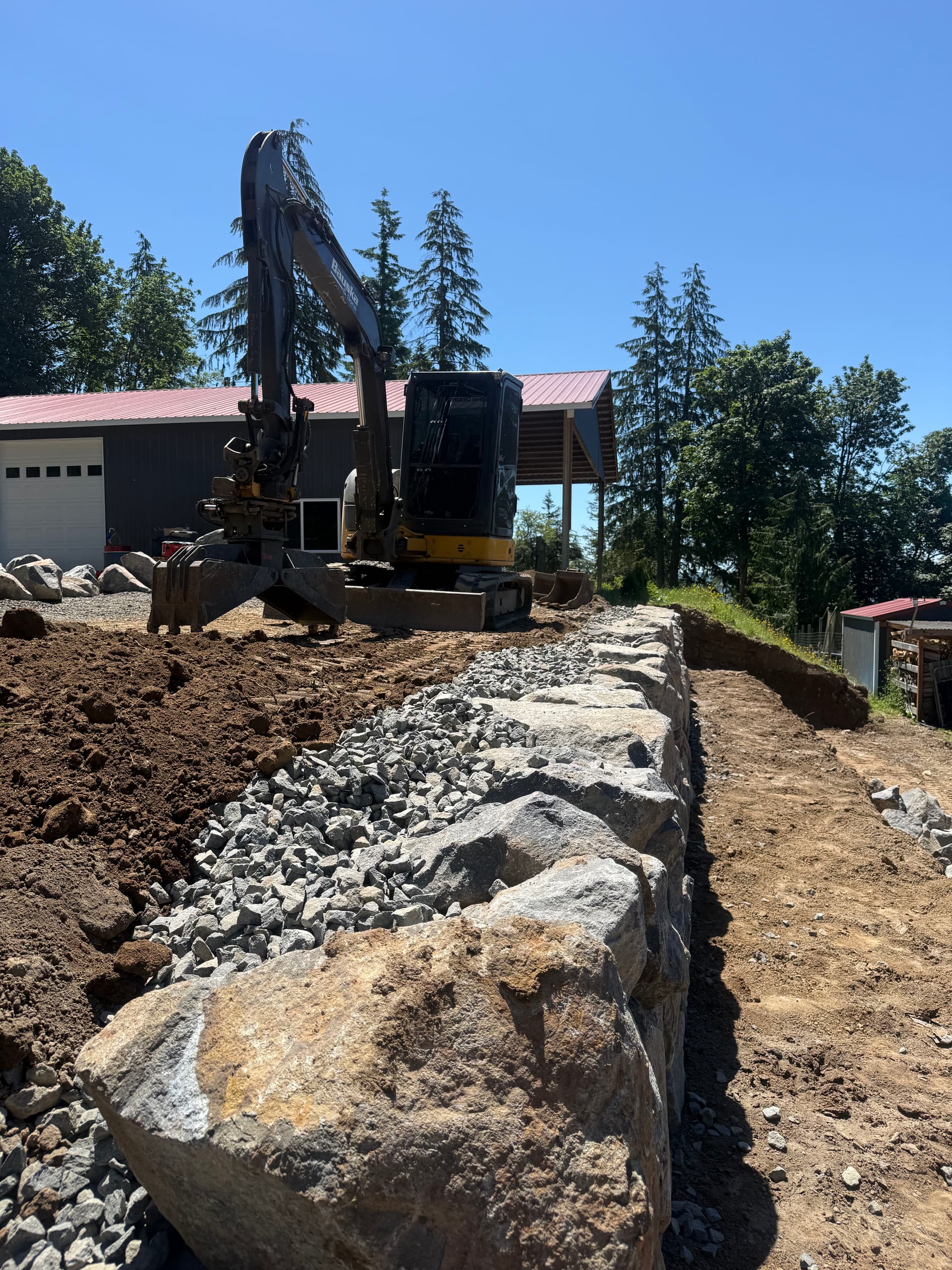 Boulder Retaining Wall Build in Kelso WA image