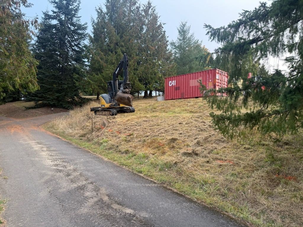 New Retaining Wall Preparation with Excavation