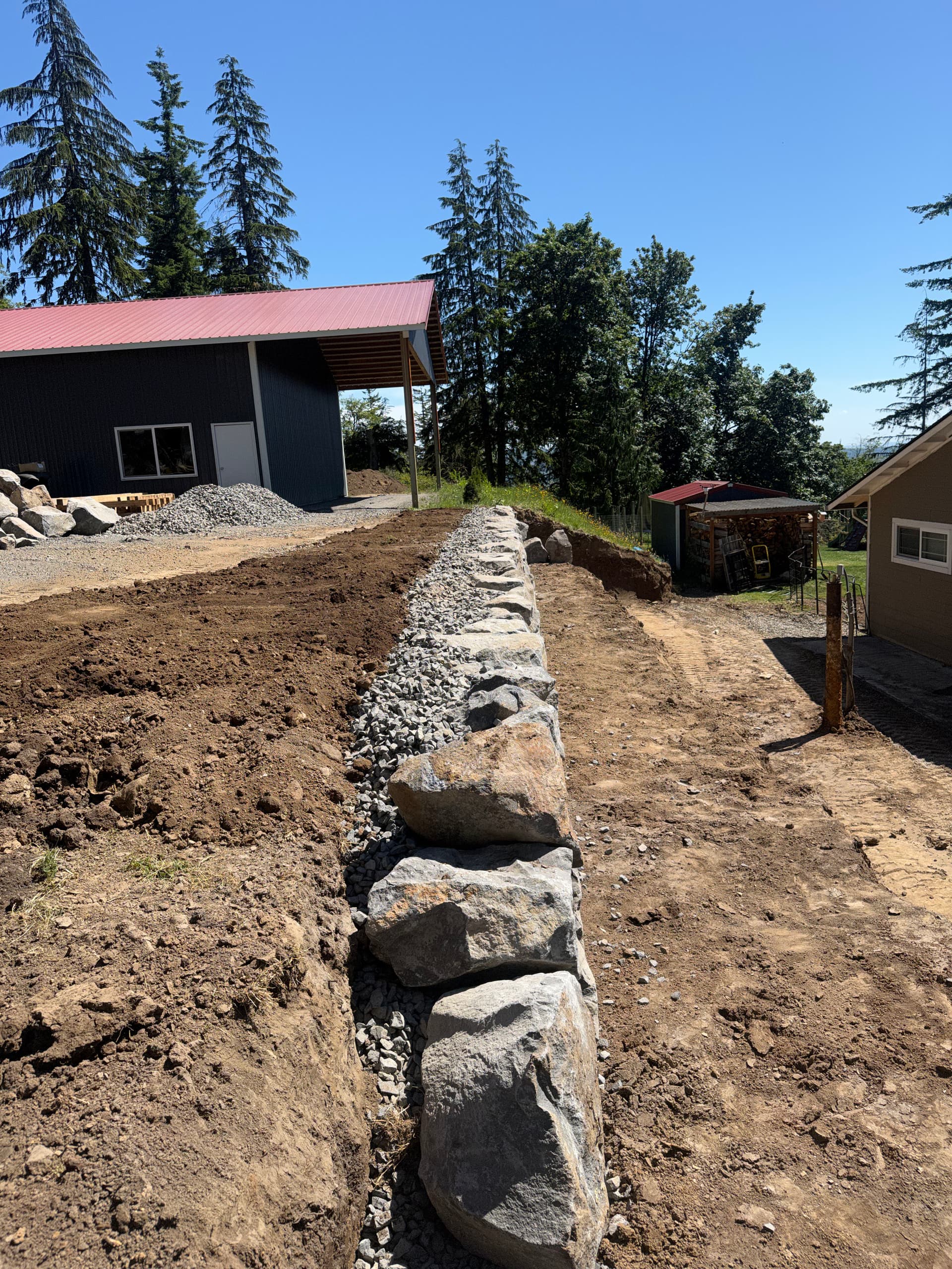 Boulder Retaining Wall Built Straight, Solid, and Ready to Last image